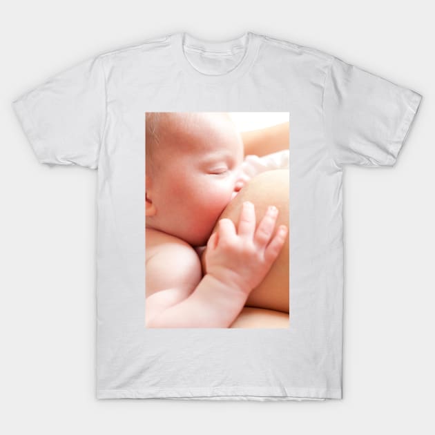 Newborn baby breastfeeding (F003/9201) T-Shirt by SciencePhoto